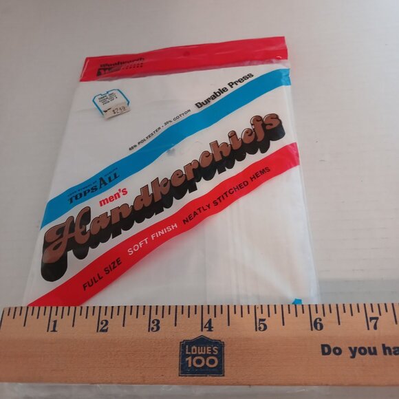 Vintage Woolworth Woolco Men's Handkerchiefs Bundle Cotton Blend 2 Packages of 4 - Picture 6 of 6